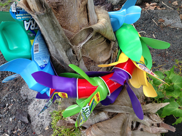 Lei of Laundry Bottle Flowers